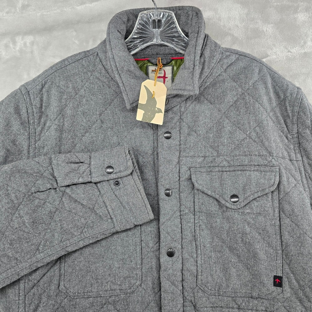 Relwen‎ Quilted Tanker Jacket Mens Medium Gray Cotton Blend NEW